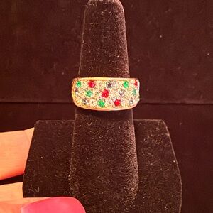 Elegant Multicolor Gemstone Ring